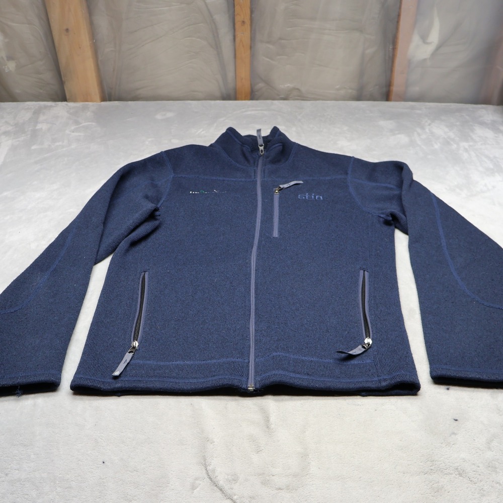 Stio Jacket Men Medium Blue Wilcox Fleece Full Zip Outdoor Hiking Camping LOGO